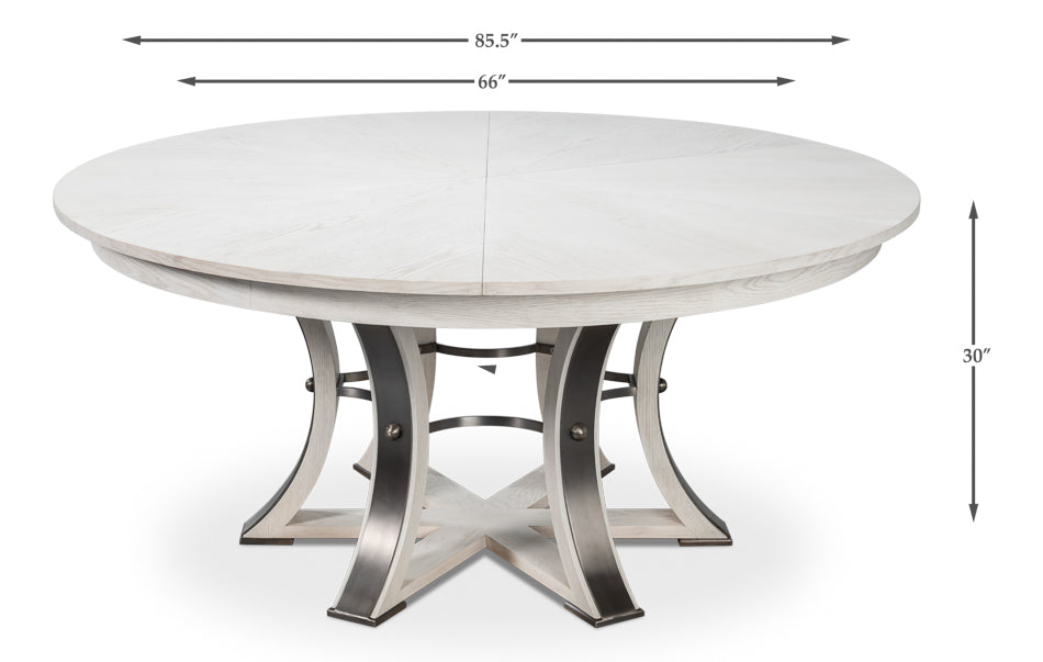 Tower Jupe Dining Table,Lrg,Working Wht by Sarreid Ltd - view 7