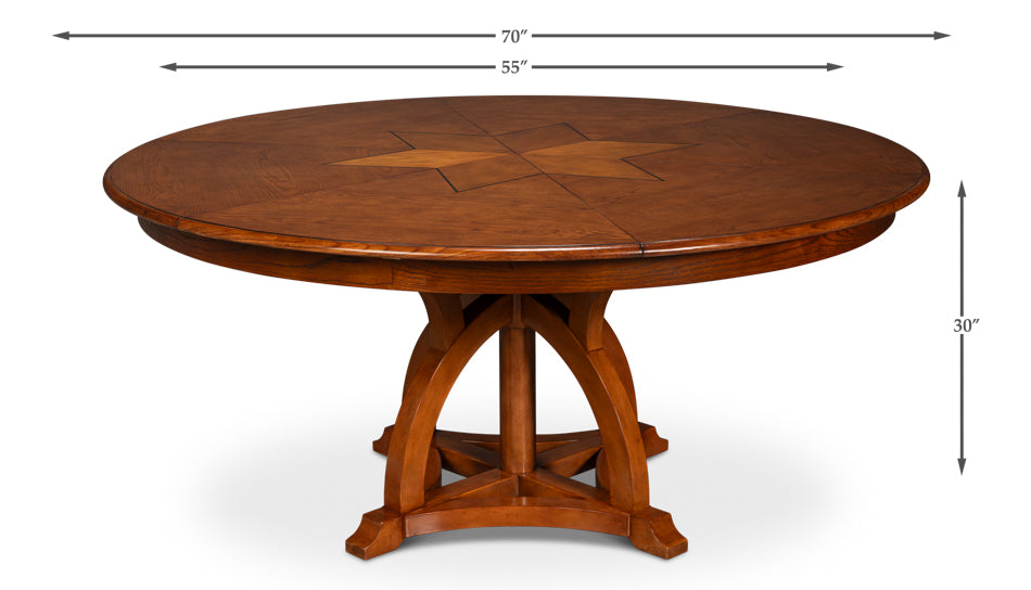 Austin Jupe Dining Table,Medium,Walnut by Sarreid Ltd - view 7