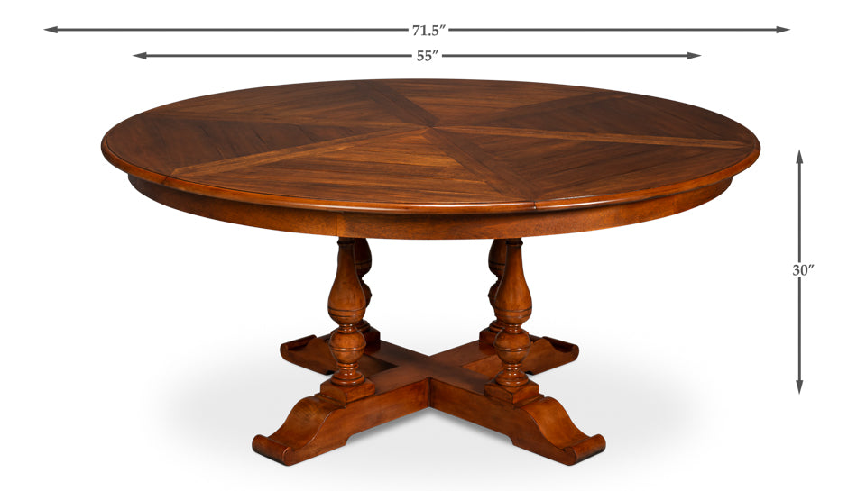 Walnut Jupe Dining Table,Medium by Sarreid Ltd - view 7