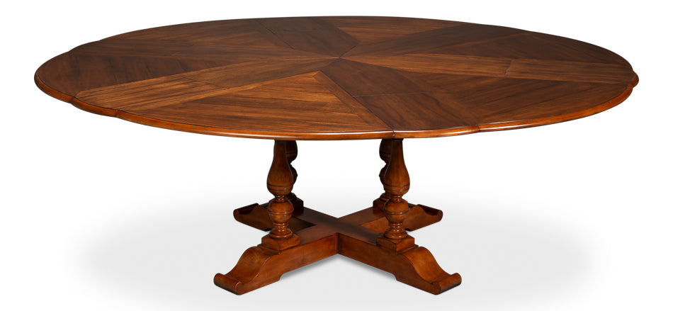 Walnut Jupe Dining Table, Ex-Large by Sarreid Ltd - view 5