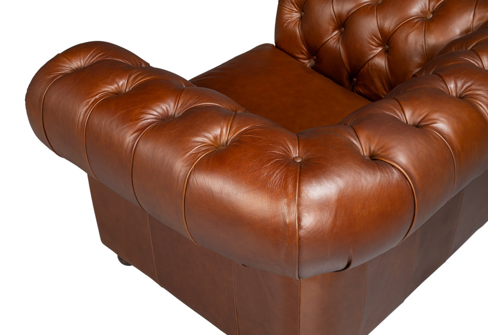 Savile Leather Chair,Dark Brown by Sarreid Ltd - view 8