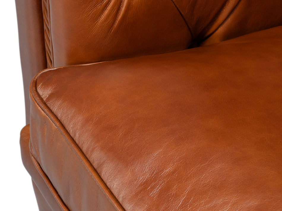 Savile Leather Chair,Dark Brown by Sarreid Ltd - view 10