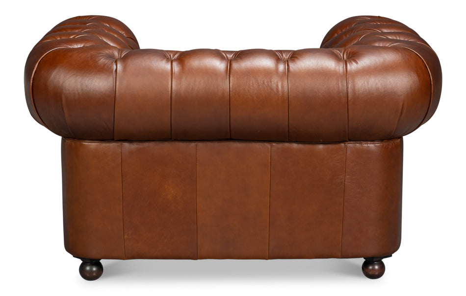Savile Leather Chair,Dark Brown by Sarreid Ltd - view 4