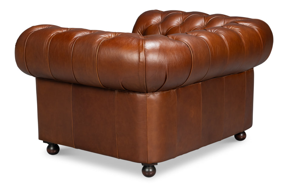 Savile Leather Chair,Dark Brown by Sarreid Ltd - view 5