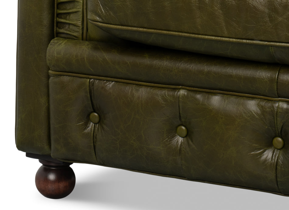 Savile Leather Chair,Green by Sarreid Ltd - view 11