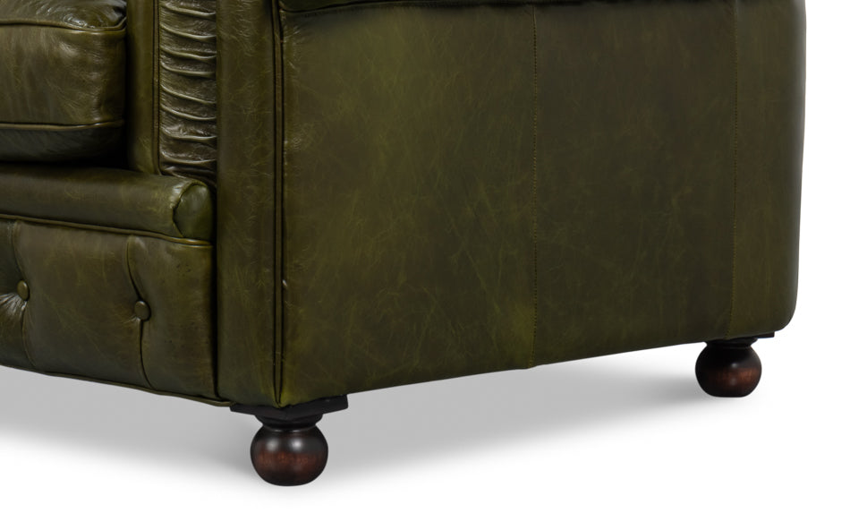Savile Leather Chair,Green by Sarreid Ltd - view 12