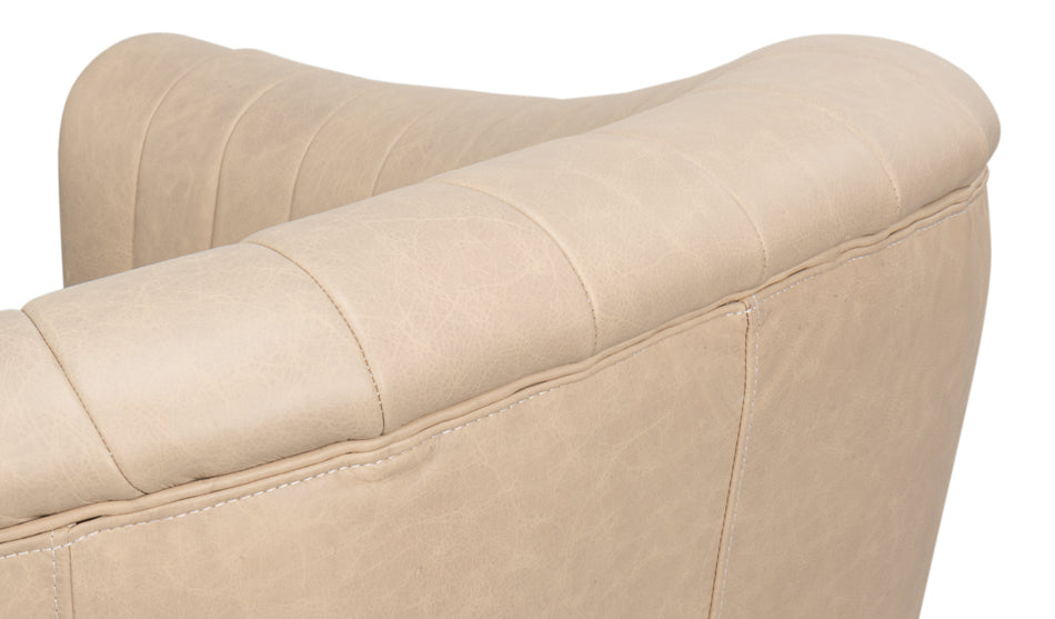 Essex Swivel Chair, Cappucino White by Sarreid Ltd - view 8