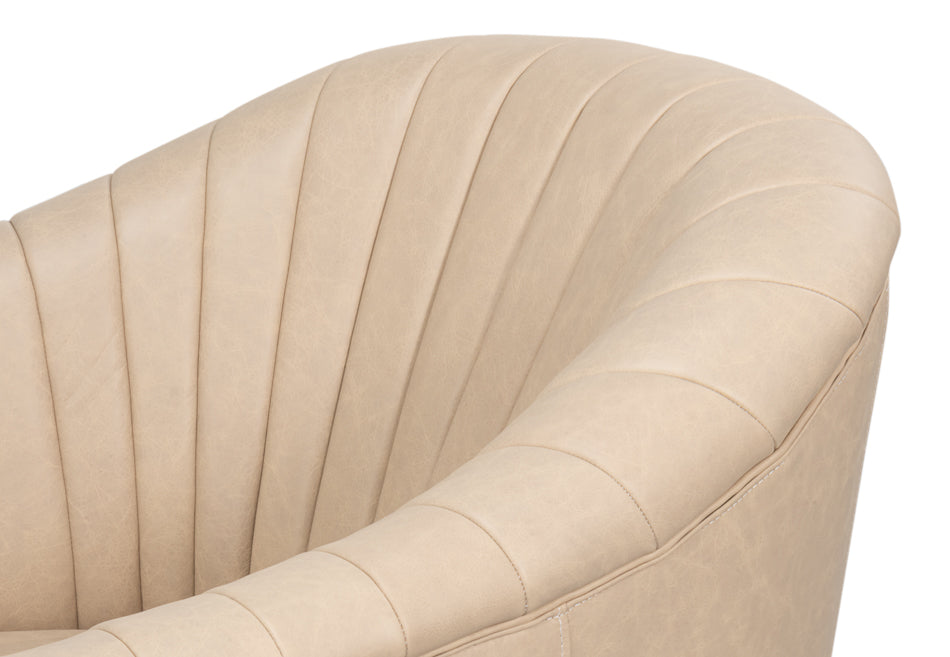 Essex Swivel Chair, Cappucino White by Sarreid Ltd - view 9