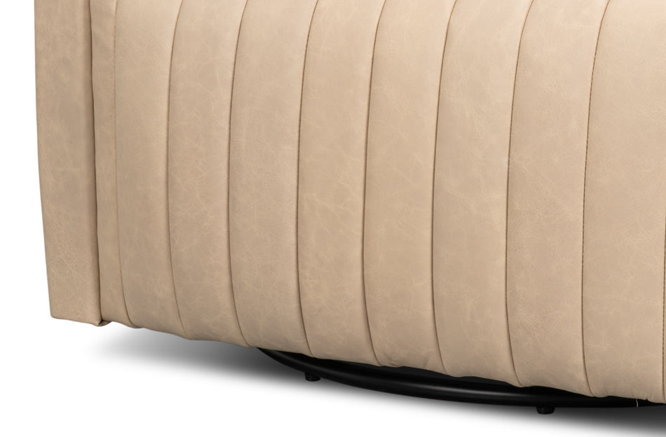 Essex Swivel Chair, Cappucino White by Sarreid Ltd - view 10