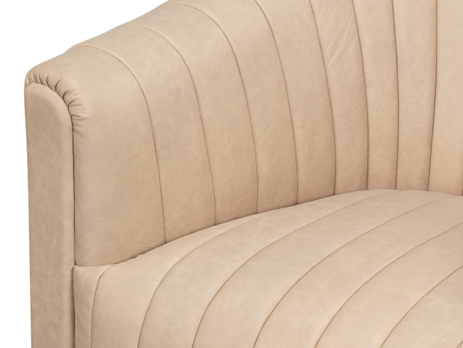 Essex Swivel Chair, Cappucino White by Sarreid Ltd - view 6