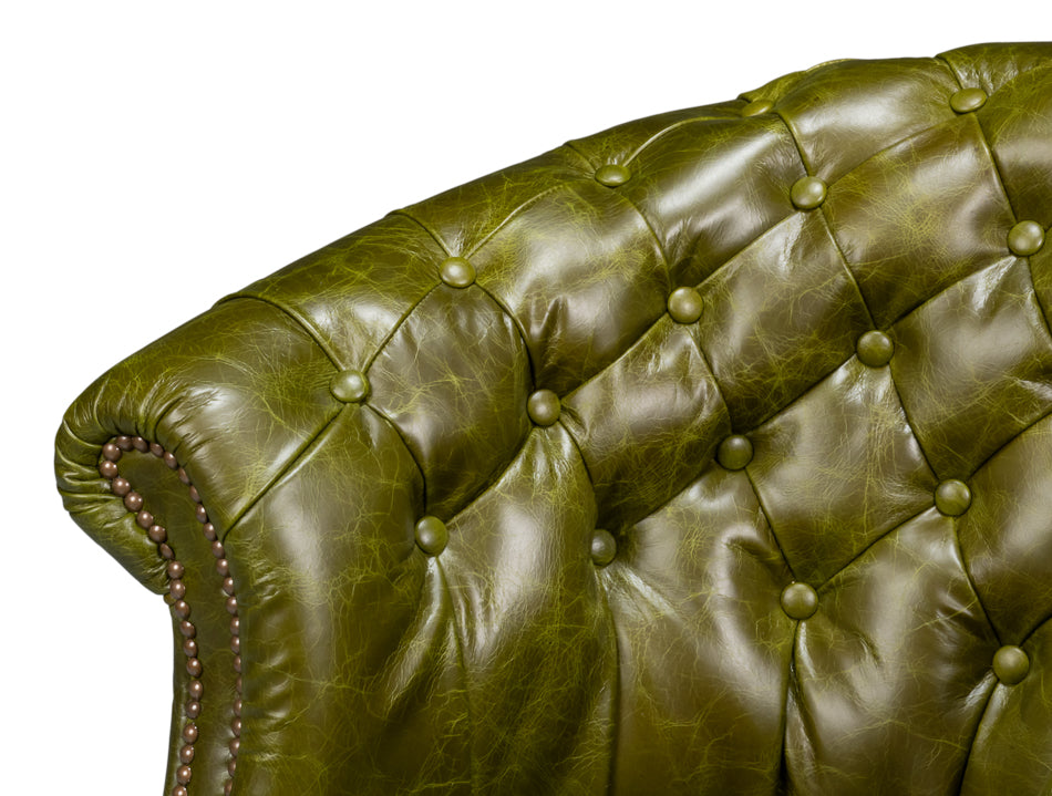Bastian Armchair, Britain Green Leather by Sarreid Ltd - view 10