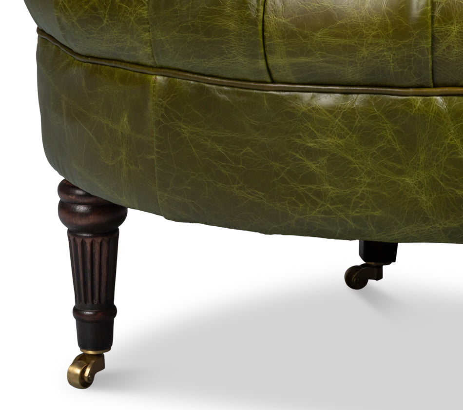 Bastian Armchair, Britain Green Leather by Sarreid Ltd - view 11