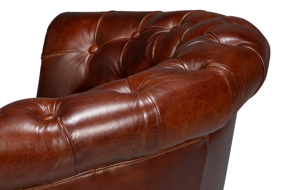 Bastian Armchair, Newark Brown Leather by Sarreid Ltd - view 8