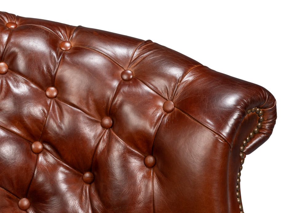 Bastian Armchair, Newark Brown Leather by Sarreid Ltd - view 10