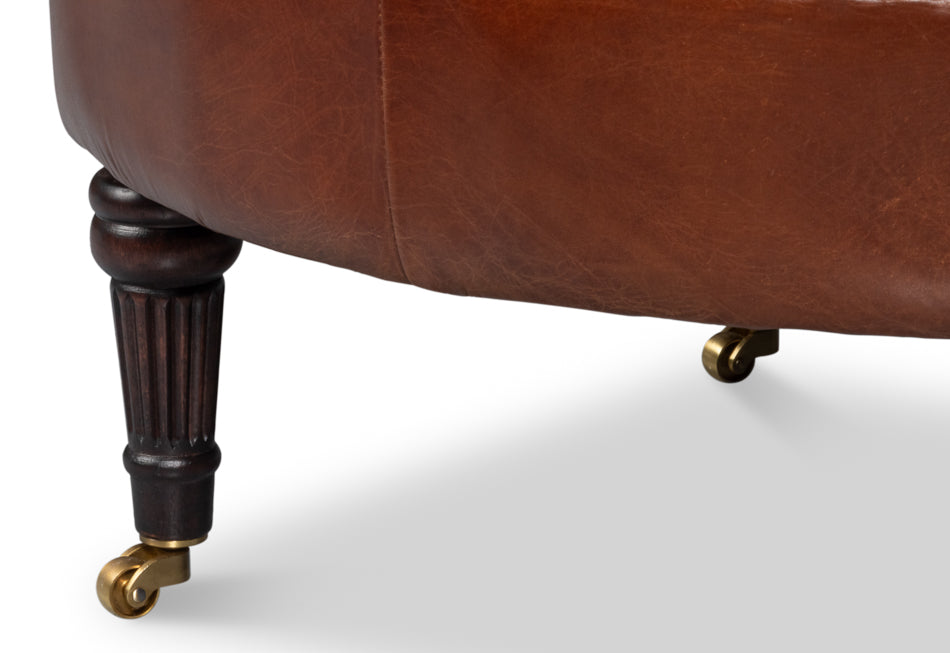 Bastian Armchair, Newark Brown Leather by Sarreid Ltd - view 11