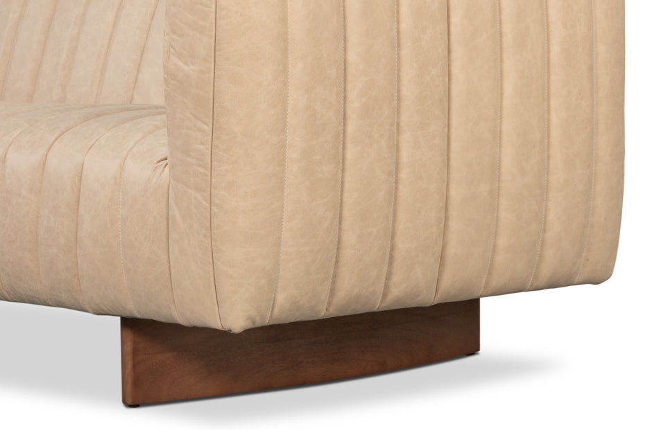 Denys Leather Sofa, Cappuccino White by Sarreid Ltd - view 11