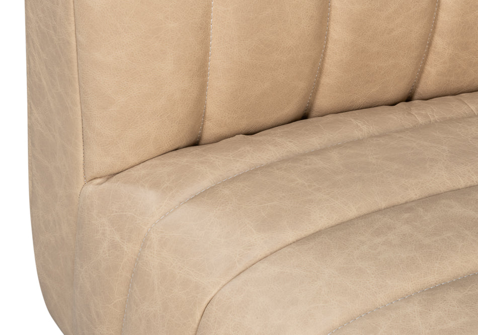 Denys Leather Sofa, Cappuccino White by Sarreid Ltd - view 5