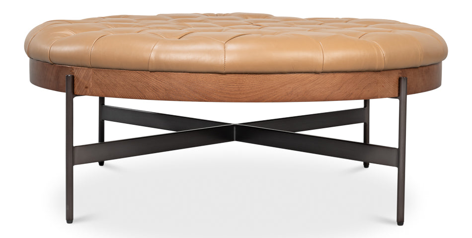 Corbet Cocktail Ottoman, Caramel Brown by Sarreid Ltd - view 8