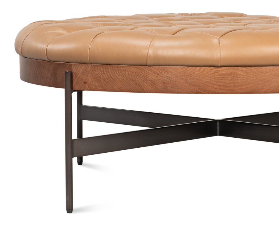 Corbet Cocktail Ottoman, Caramel Brown by Sarreid Ltd - view 11