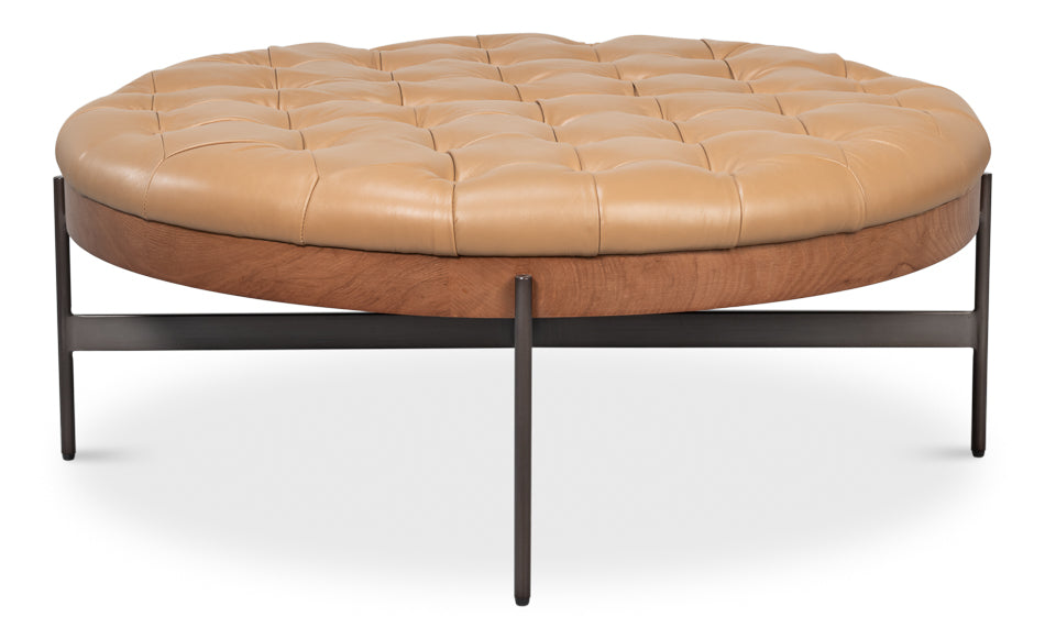 Corbet Cocktail Ottoman, Caramel Brown by Sarreid Ltd - view 2