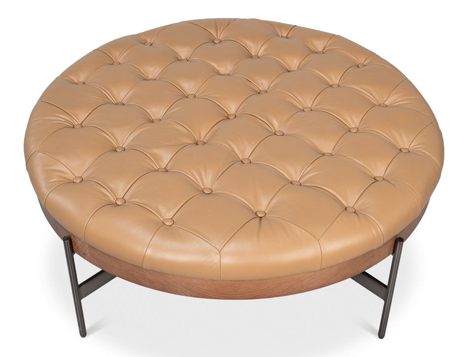 Corbet Cocktail Ottoman, Caramel Brown by Sarreid Ltd - view 4