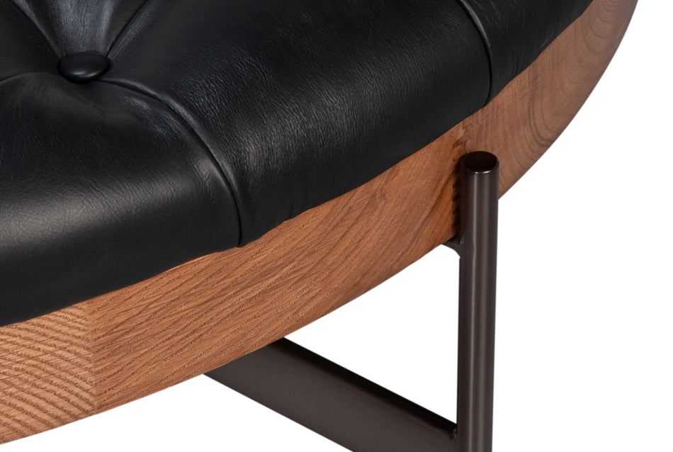 Corbet Cocktail Ottoman Onyx Black Lthr by Sarreid Ltd - view 6