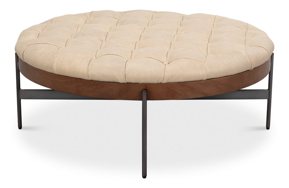 Corbet Cocktail Ottoman, Cappucino White by Sarreid Ltd - view 8