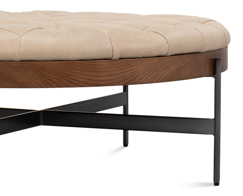 Corbet Cocktail Ottoman, Cappucino White by Sarreid Ltd - view 9