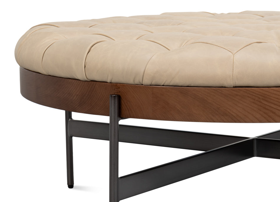 Corbet Cocktail Ottoman, Cappucino White by Sarreid Ltd - view 10