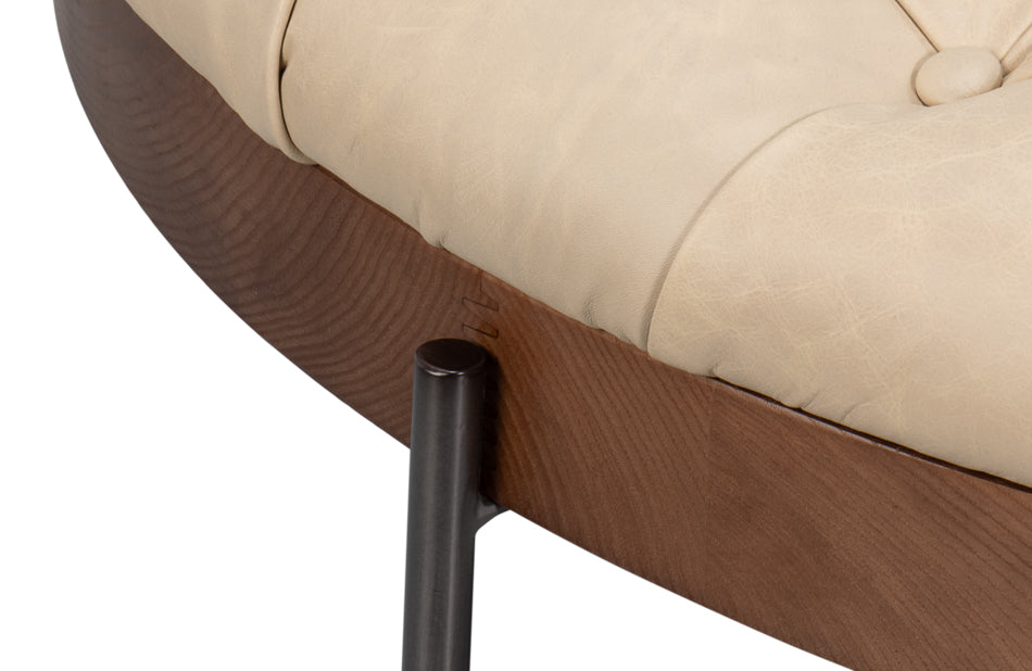 Corbet Cocktail Ottoman, Cappucino White by Sarreid Ltd - view 11