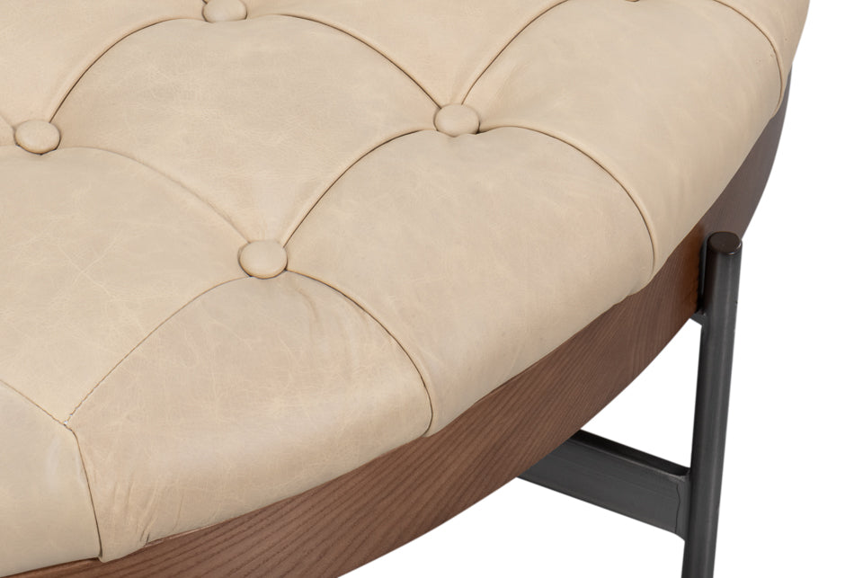 Corbet Cocktail Ottoman, Cappucino White by Sarreid Ltd - view 6