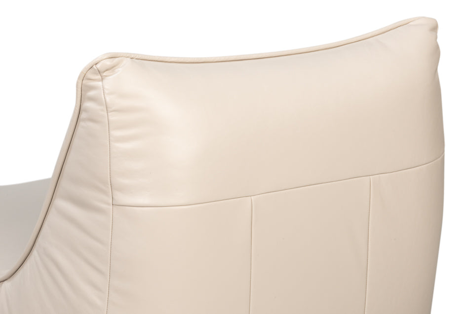 Kennett Swivel Chair,Crystal White Leath by Sarreid Ltd - view 8