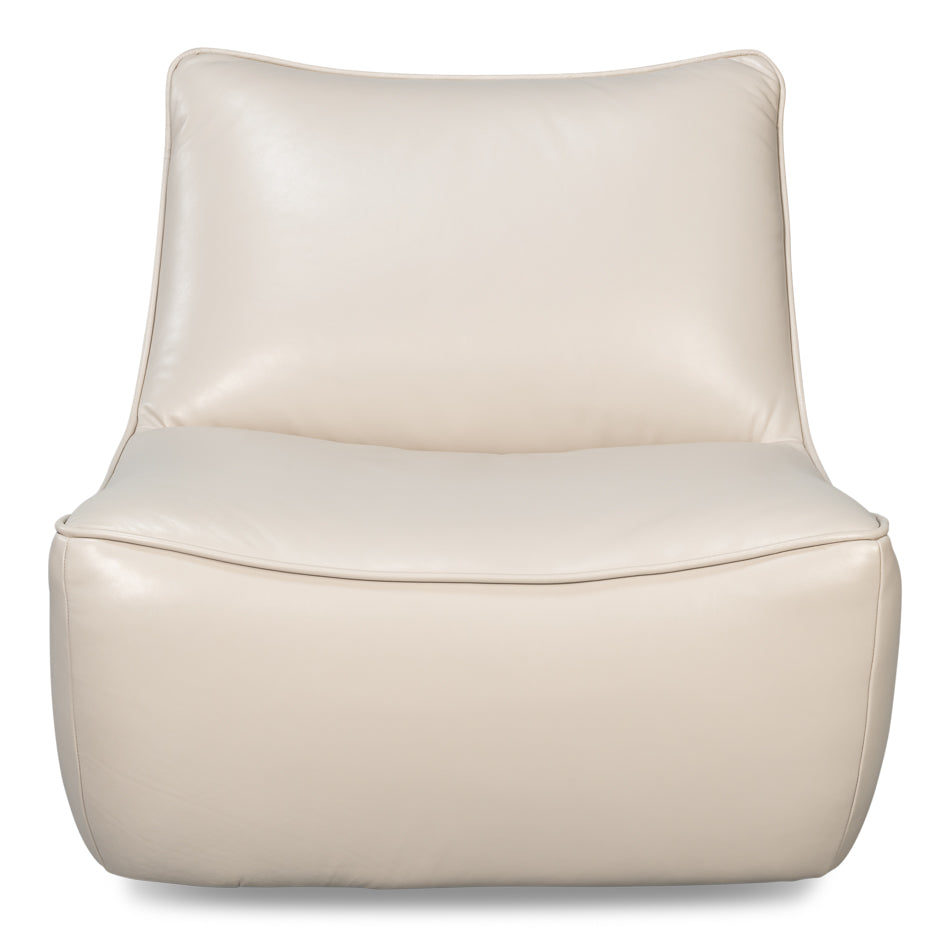Kennett Swivel Chair,Crystal White Leath by Sarreid Ltd - view 2