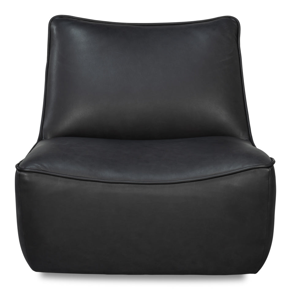 Kennett Swivel Chair,Santoni Black by Sarreid Ltd - view 2