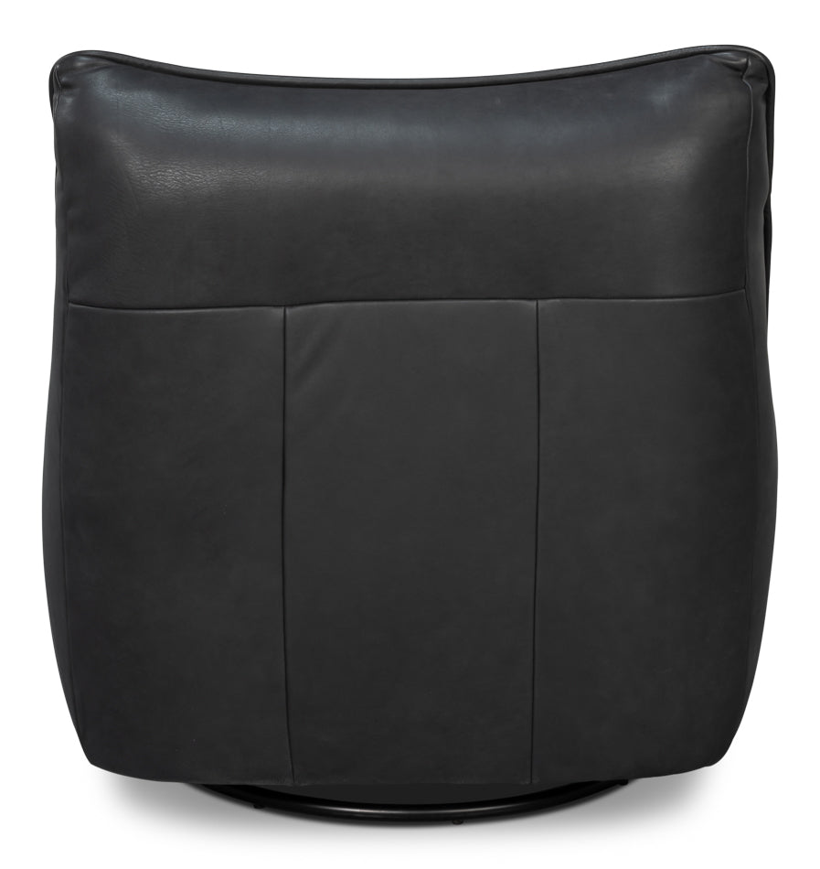 Kennett Swivel Chair,Santoni Black by Sarreid Ltd - view 4