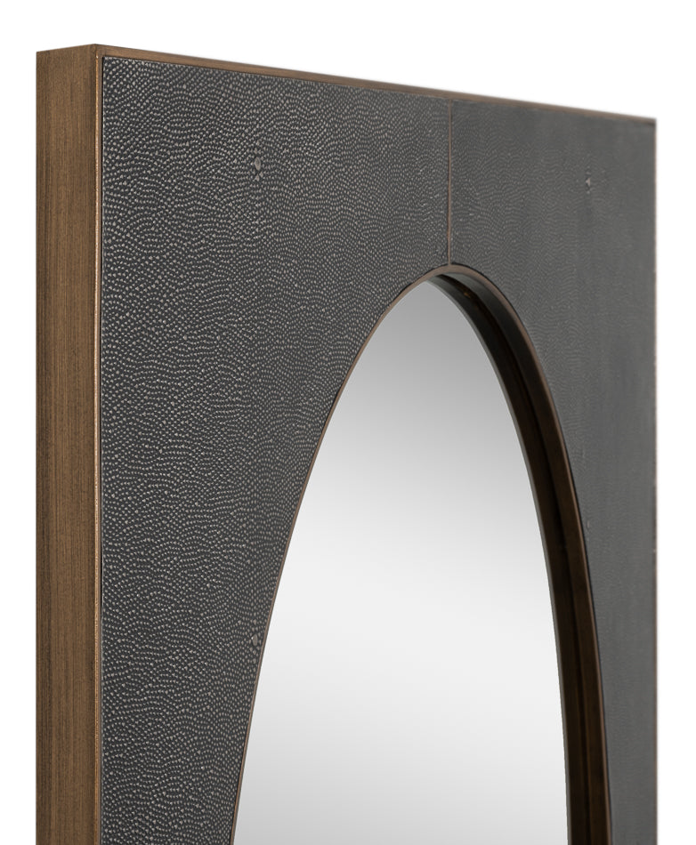 Francis Mirror,Shagreen,Antique Grey by Sarreid Ltd - view 4