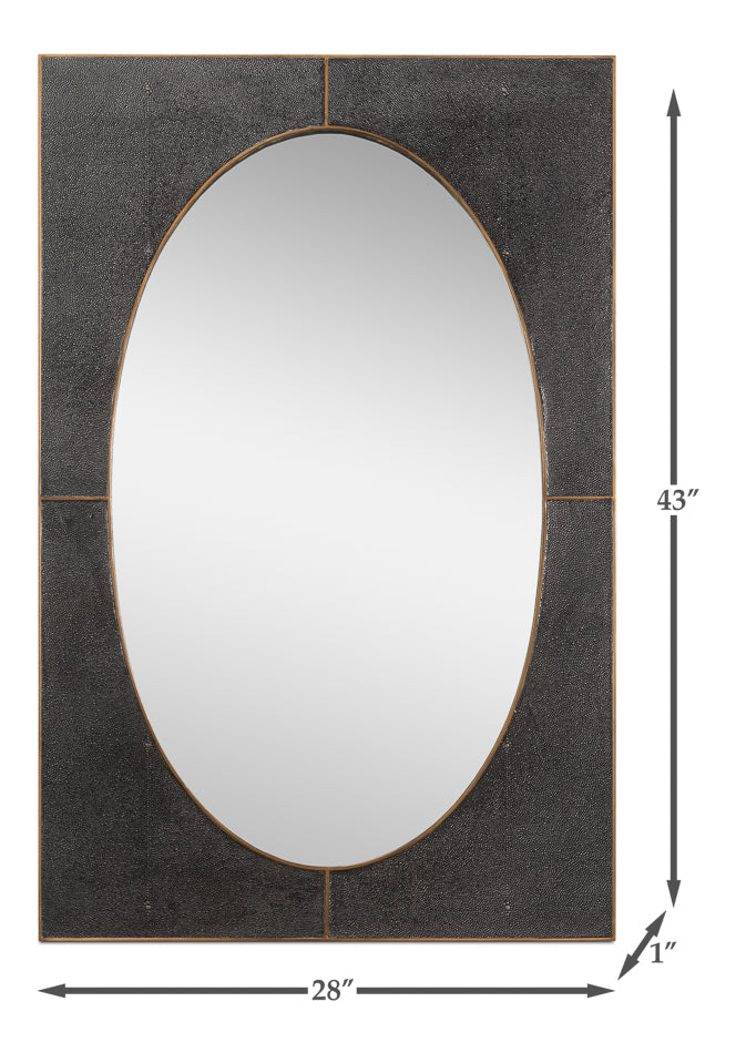 Francis Mirror,Shagreen,Antique Grey by Sarreid Ltd - view 7