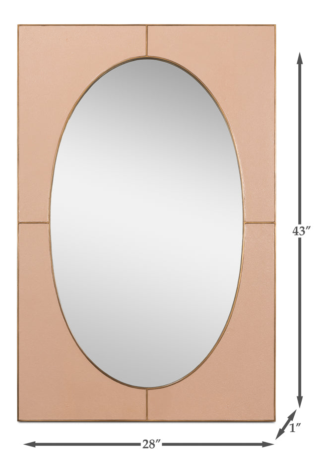 Francis Mirror,Shagreen,Antique Mushroom by Sarreid Ltd - view 7