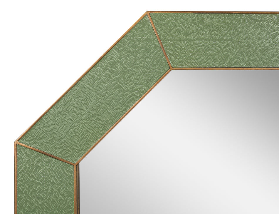Eleanor Mirror,Shagreen,Watercress by Sarreid Ltd - view 3