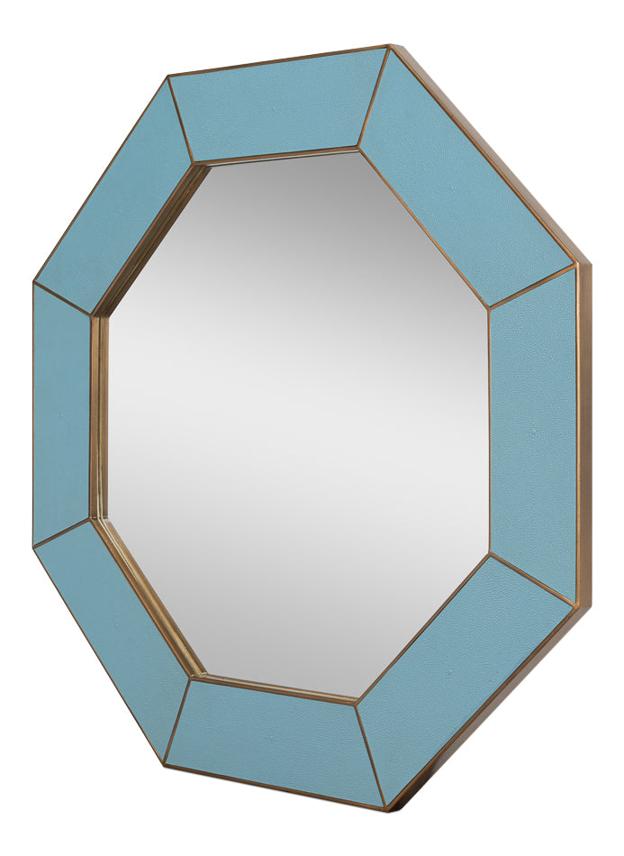 Eleanor Mirror,Shagreen,Chambray Blue by Sarreid Ltd - view 2