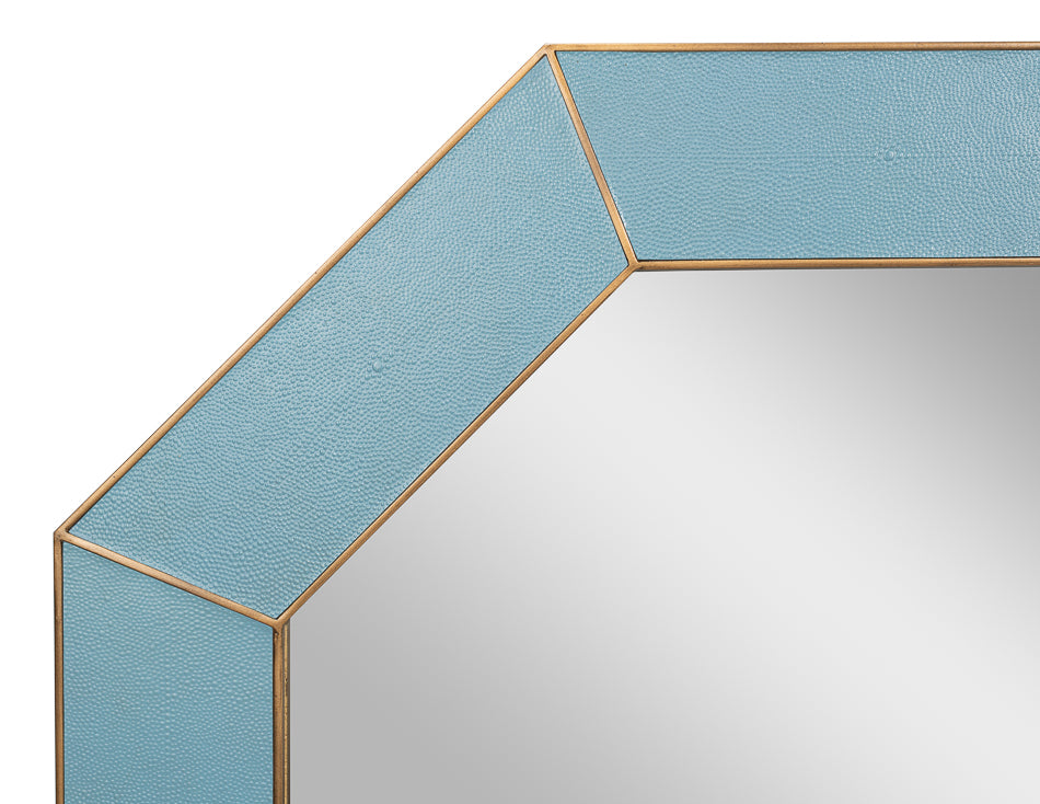 Eleanor Mirror,Shagreen,Chambray Blue by Sarreid Ltd - view 3
