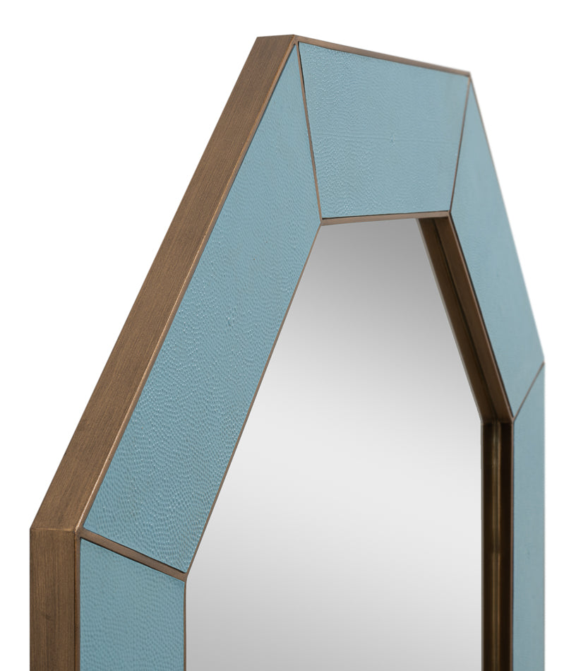 Eleanor Mirror,Shagreen,Chambray Blue by Sarreid Ltd - view 4
