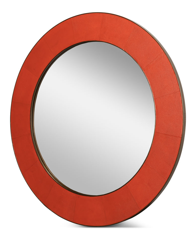 Judith Mirror,Shagreen,Orangeade by Sarreid Ltd - view 2