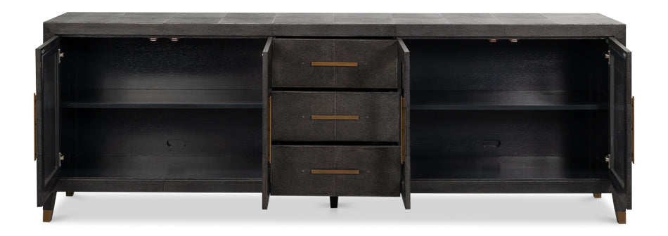 Desmond Sideboard,Shagreen,Antique Grey by Sarreid Ltd - view 3