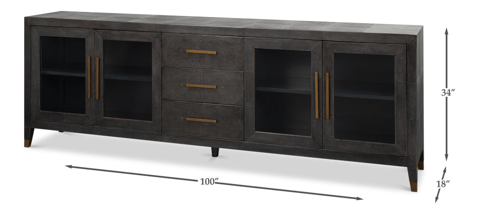 Desmond Sideboard,Shagreen,Antique Grey by Sarreid Ltd - view 7