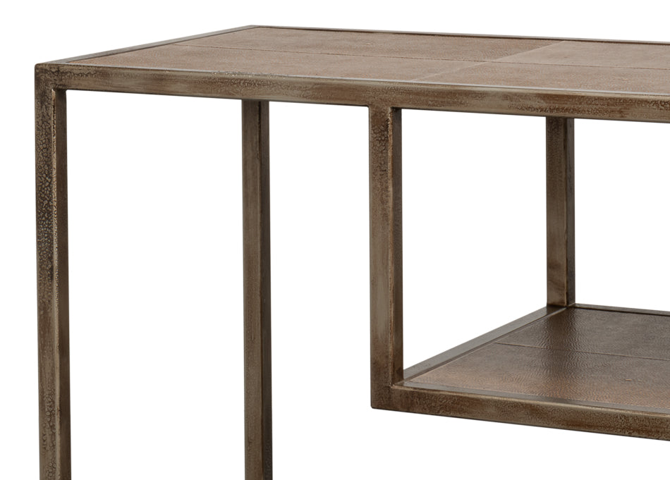 Cullum Shagreen Console, Tawny Brown by Sarreid Ltd - view 8