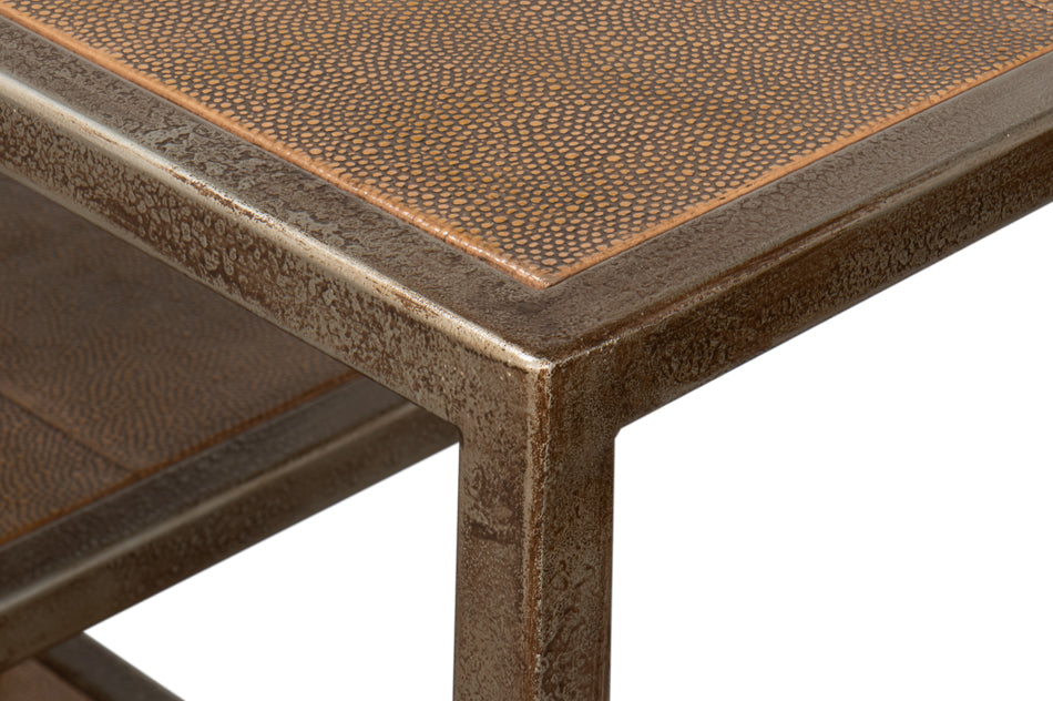 Cullum Shagreen Console, Tawny Brown by Sarreid Ltd - view 11