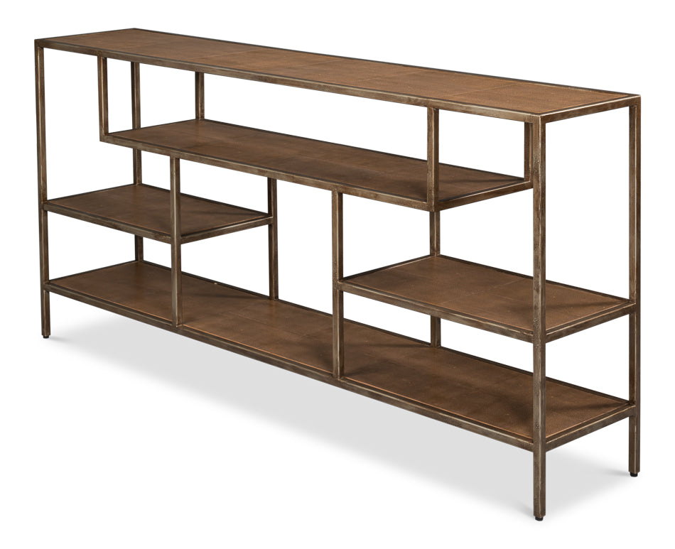 Cullum Shagreen Console, Tawny Brown by Sarreid Ltd - view 3