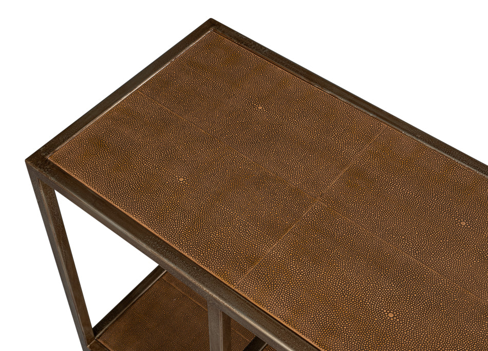 Cullum Shagreen Console, Tawny Brown by Sarreid Ltd - view 5