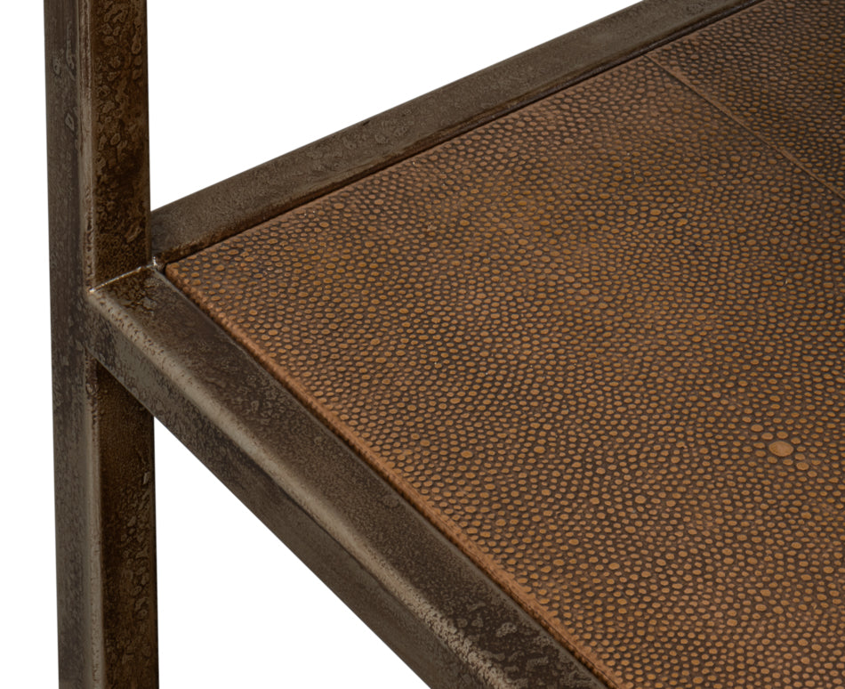 Cullum Shagreen Console, Tawny Brown by Sarreid Ltd - view 6